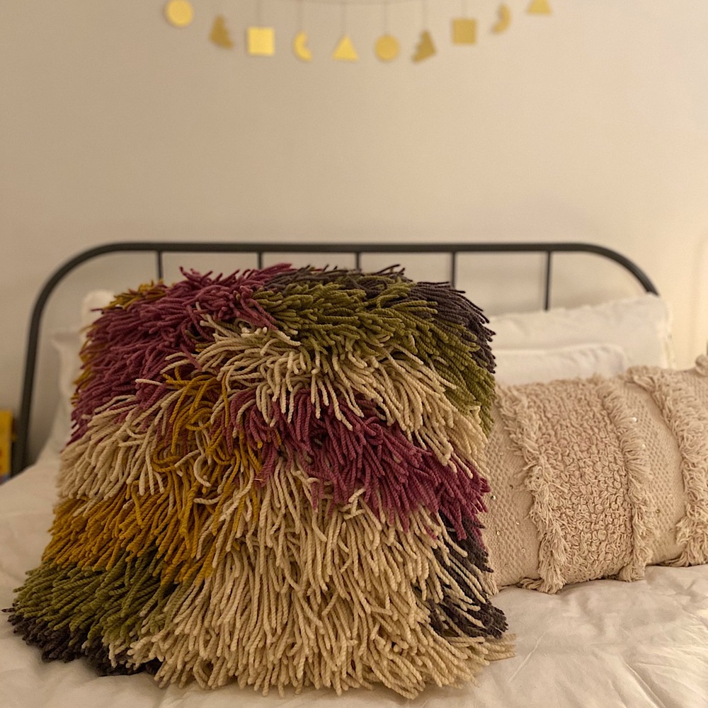 Anthropologie Shaggy Decorative Pillow